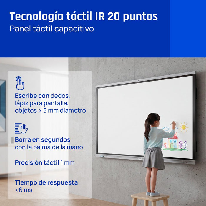 EAN 8435364318829 - iggual Orchid 86" Webcam Panel plano interactivo 2,18 m (86") LED Wifi 400 cd / m² 4K Ultra HD Negro Pant imagen 4