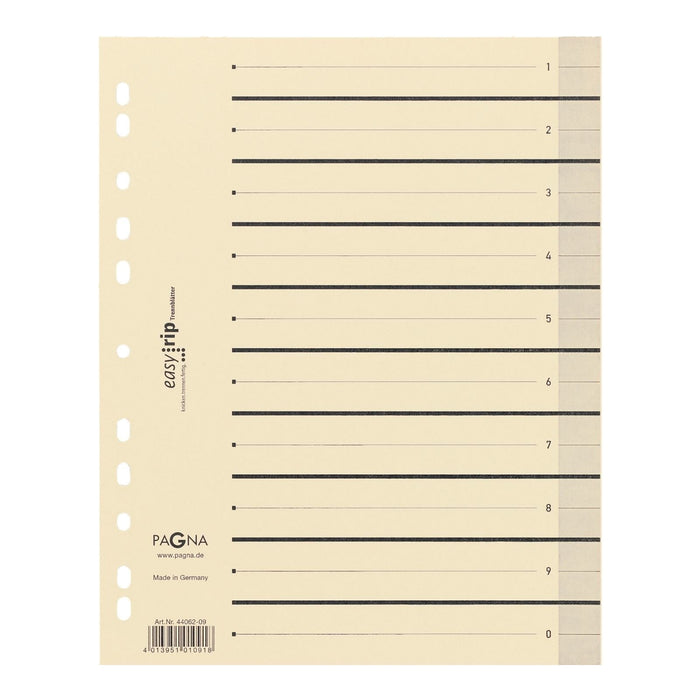 Separadores Pagna A4 Easy Rip Beige Pack De 100 Piezas