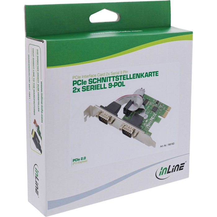 Inline® Interface Card 2x Serial 9 Pin Pcie (Pci-Express)