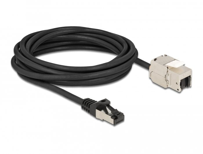 Delock Cable Rj45 Stecker Zu Keystone Modul Rj45 Buchse Cat.6a 5 M Schwarz