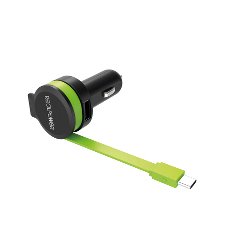 EAN 4040895005212 - RealPower 257636 cargador de dispositivo móvil Universal Negro, Verde Encendedor de cigarrillos Auto imagen 1