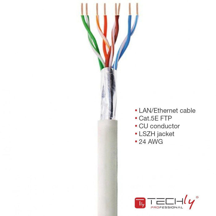 Techly Itp-C5f-305-Ris Cable Cat5e F/Utp Lszh 305m 100% Cu Gris