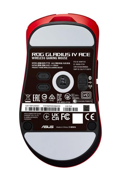 Ratón Asus Rog Gladius Iv Ace  Gaming De Competición Inalámbrico, Rojo