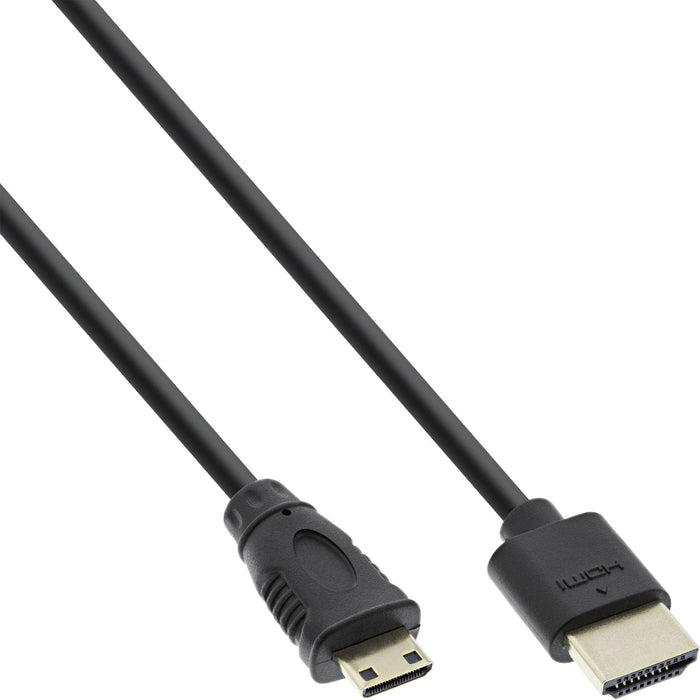 Cable Hdmi De Inline Con Ethernet Tipo A A C Macho Súper Delgado Negro / Dorado 1,8 M