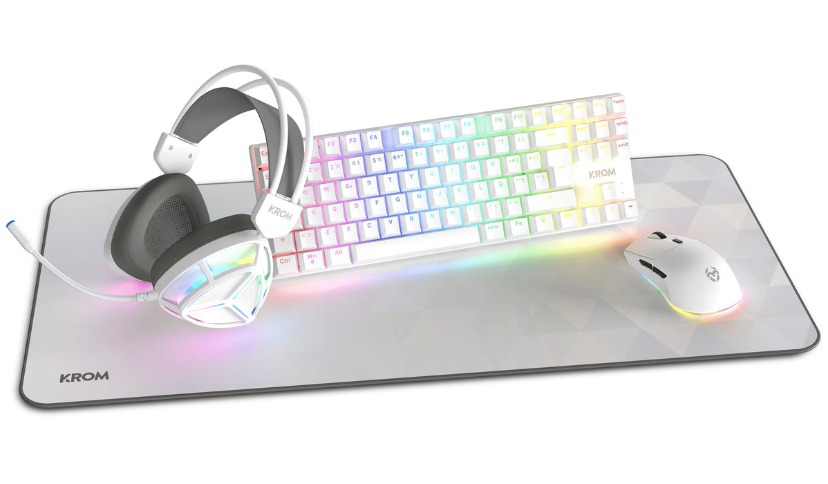 EAN 8436587975752 - Krom NXKROMKLASS teclado Ratón incluido Juego USB QWERTY Inglés Blanco imagen 1