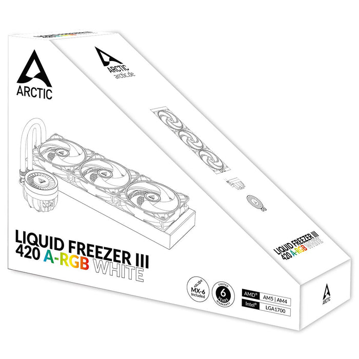 Refrigeración Arctic Liquid Freezer Iii 420 A-Rgb Por Agua Blanco Acfre00153a