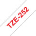 EAN 0012502625803 - Brother TZE-252 cinta para impresora de etiquetas Rojo sobre blanco imagen 1