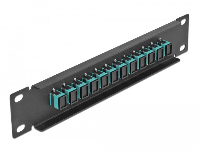 Delock 10" Patch Panel Fo 12 Puertos Sc Simplex Aqua 1 U Negro