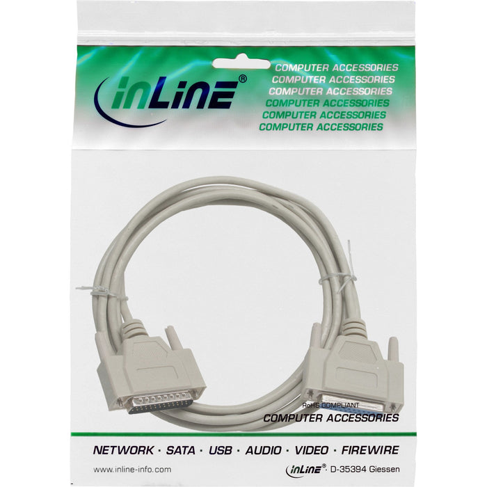 Cable Serie Inline Moldeado Db25 Macho A Hembra Directo Gris 10m