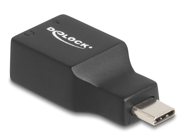 Delock Externe Usb Soundkarte Mit Usb Type-C Stecker Auf 2 X 3,5 Mm Klinkenbuchse Plug & Play Audio Adapter Schwarz
