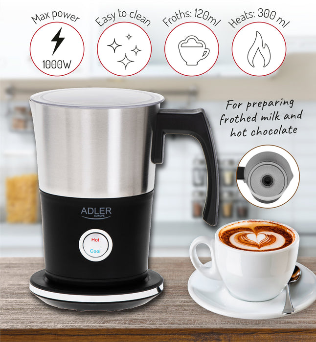 EAN 5903887803625 - Adler AD 4497 espumador o calentador de leche Automatic milk frother/warmer Negro imagen 7