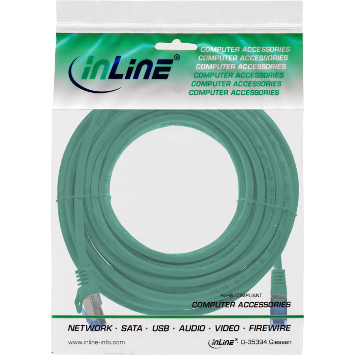 Inline® Patch Cable, Cat.6a, S/Ftp, Tpe (Lszh), Cca, Green, 10m