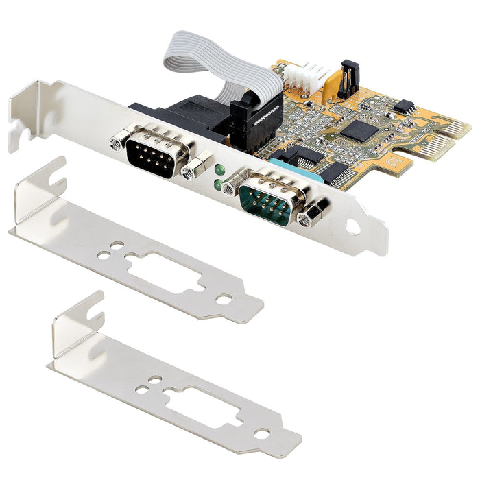 Pcie Dual Serial Port Card -   Ctlr 16c1050 Uart 5v/12v Status Light