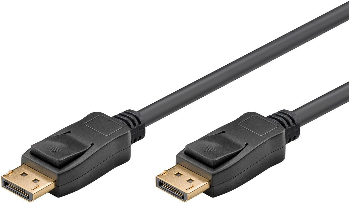 Goobay 5m Displayport 1.4-Verbindungscable [3d, 8k (4320p), Chapado En Oroe Kontakte, Mit Verriegelung]