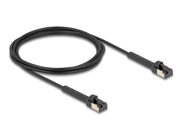 Delock Rj45 Slim Netzwerkcable Cat.8.1 U Ftp Winkelbar Bis 40 Gbps Schwarz 2 M