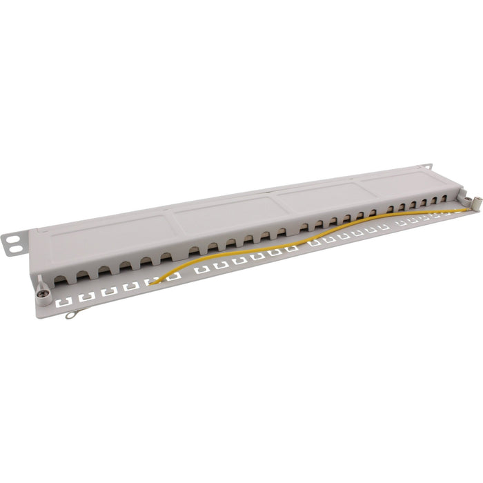 Patch Panel Inline 19" Cat.6a 24 Puertos 0.5u Gris Claro Ral7035