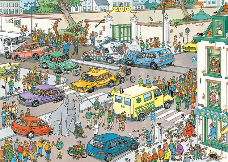 EAN 8710126200285 - Jan van Haasteren Goes Shopping 1000 pcs Puzzle rompecabezas 1000 pieza(s) Cómics imagen 2