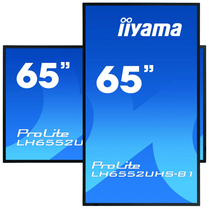 Iiyama Lh6552uhs-B1 Pantalla De Señalización Pantalla Plana Para Señalización Digital 163,8 Cm (64.5") Ips 500 Cd / M² 4k Ultra Hd Negro Procesador Incorporado Android 8.0 24/7