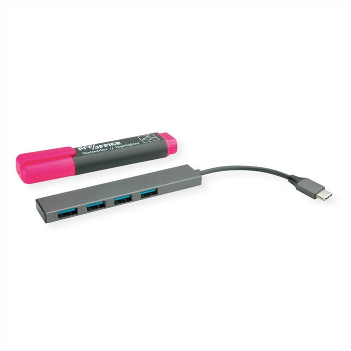Roline Usb 3.2 Gen 1 Hub, 4fach, Typ C Anschlusscable