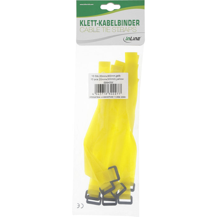 Tiras De Cables Inline De Velcro 20 X 200 Mm 10 Uds. Amarillo
