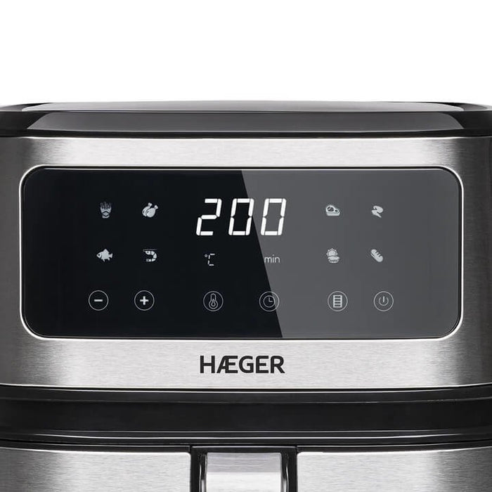 EAN 5608475032097 - Haeger AF-D50.004A freidora Sencillo 5 L 1200 W Freidora de aire caliente Negro, Acero inoxidable imagen 4