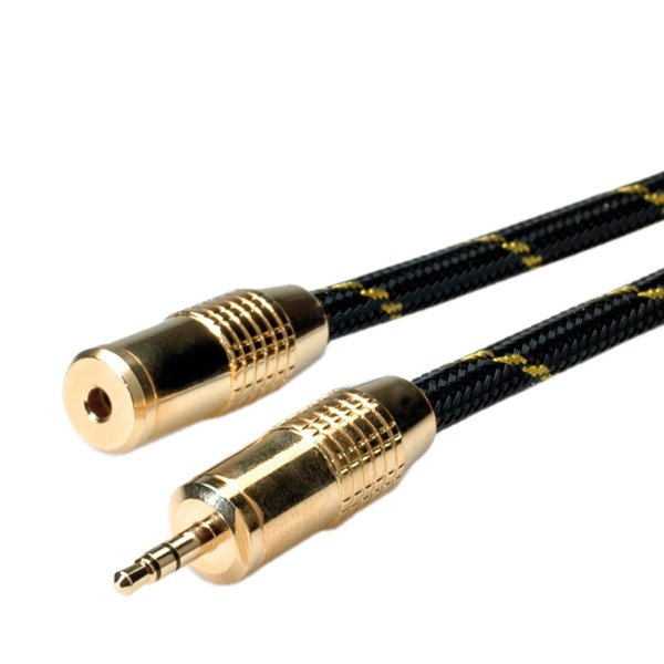 Roline 11.09.4755 Cable De Audio 5 M 3,5mm Negro, Oro