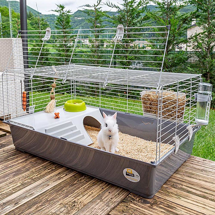 EAN 8010690101590 - Ferplast Rabbit 100 Cobaya, Rabit Gris, Blanco imagen 2