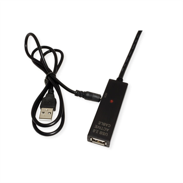Value Usb 2.0 Verlngerung, Aktiv, Mit Repeater, A-C, Schwarz, 15 M