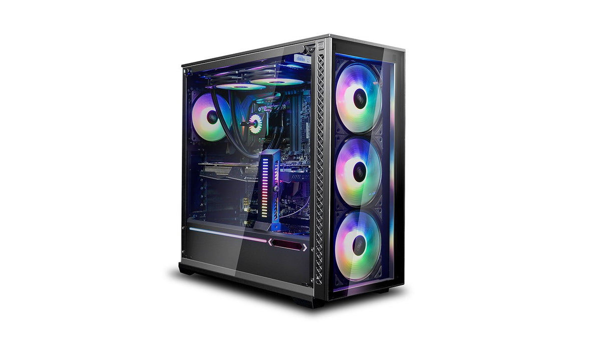 Caja Pc Deepcool E-Atx Matrexx 70-Add Rgb Black Tempered Glass Bahias 2x3'5,4x2'5/2xusb3.0/1xusb2.0/1xaudio(Hd)/1xmic/Cristal Templado