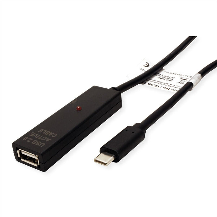Value Usb 2.0 Verlngerung, Aktiv, Mit Repeater, A-C, Schwarz, 15 M