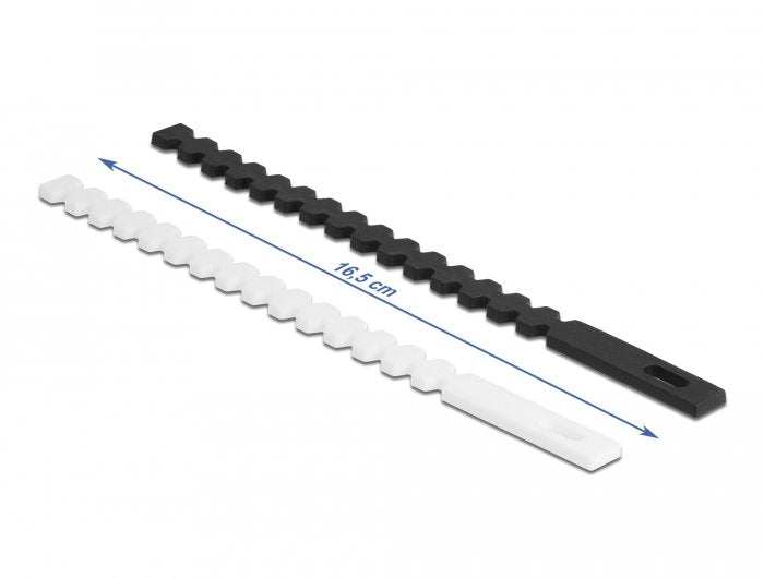 Delock Bridas Para Cables Flexibles, Reutilizables 10 Piezas Blancas + 10 Piezas Negras