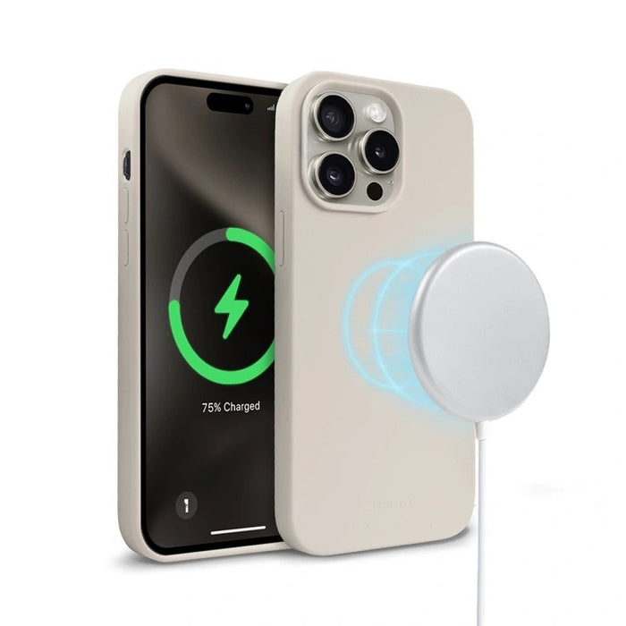 Crong Color Cover Magnetic - Etui Iphone 15 Pro Magsafe (Kamienny Bez)