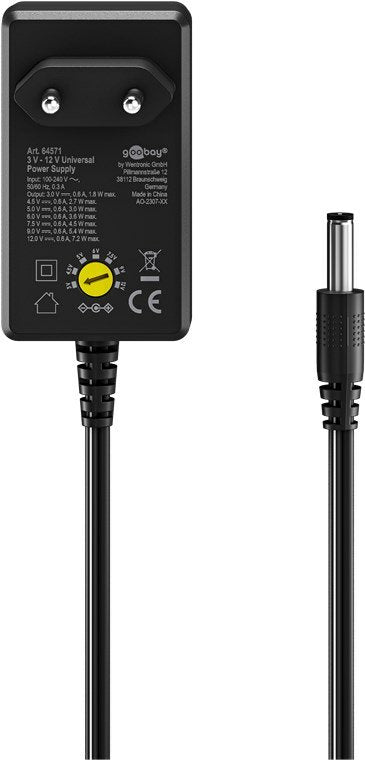 EAN 4040849645716 - Goobay 64571 adaptador e inversor de corriente Interior 7,2 W Negro imagen 2
