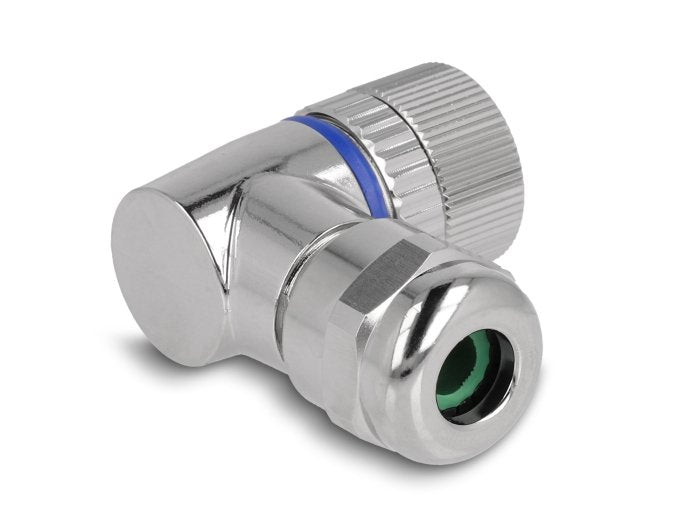 Delock 60565 M12 Conector Codificado A De 4 Pines Hembra Para Montaje Con Conexión Por Tornillo Con Ángulo De 90° Metal