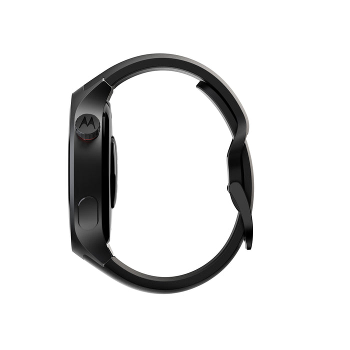 Motorola Moto Watch Negro Mate Reloj Inteligente Con Banda Silicona Pantone Volcanic Ash Pantalla Luminosa 1.4" 4 Gb Bluetooth 40 G