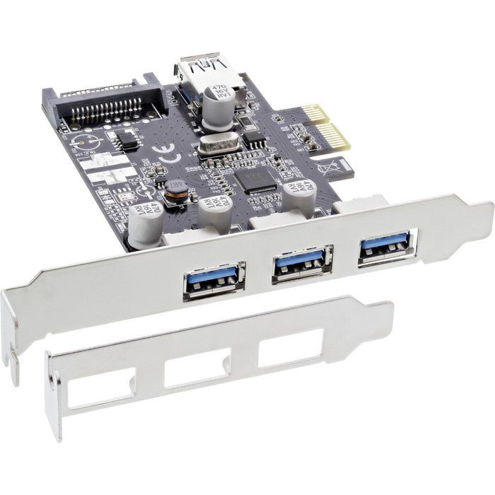 Tarjeta Pci  Inline De 3+1 Puertos Usb 3.0 Pcie Con Alimentación Sata Y Soporte Lp