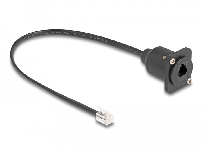 Delock Cable Rj10 Tipo D Macho A Hembra Negro 30 Cm