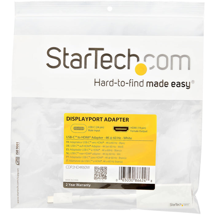 EAN 0065030866248 - StarTech.com CDP2HD4K60W Adaptador gráfico USB 3840 x 2160 Pixeles imagen 5