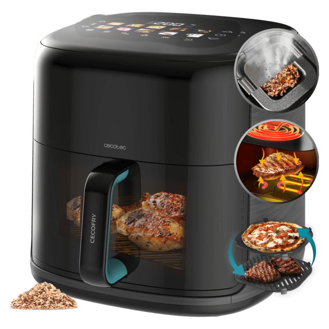Freidora De Aire Cecotec Cecofry&Grill Smokin'Prime 8500 Sencillo 8,5 L Independiente 2300 W  Caliente Negro