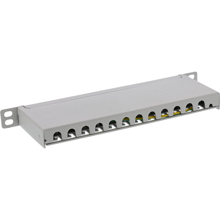 Patch Panel Inline De 10" Cat.6a 0.5u 12 Puertos, Gris Claro, Ral7035