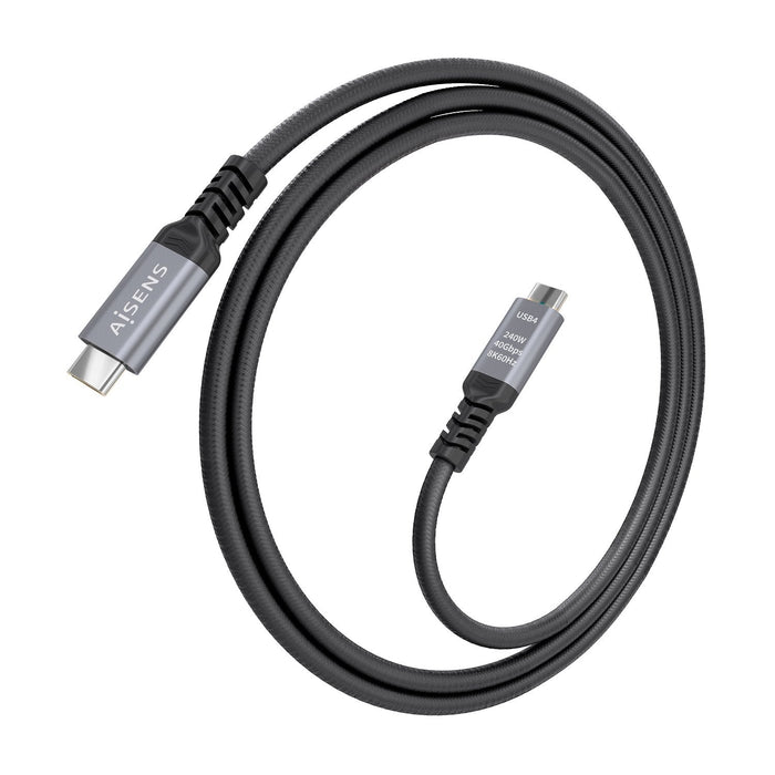 Cable Usb 4.0 Tipo-C Aisens A156-0995 Usb Tipo-C Macho Usb Tipo-C Macho Hasta 240w 40gbps 1.5m Negro