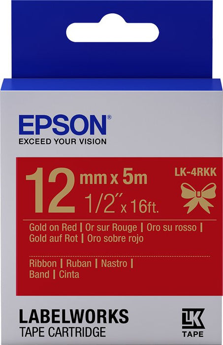 Epson Labelworks - C53s654033 - Lk-4rkk- Gold A Rojo - 1,2cm X 5m