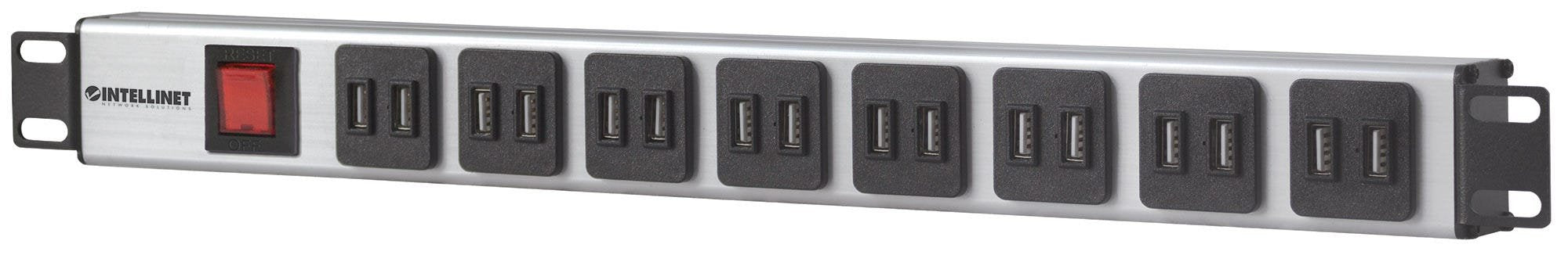 EAN 0766623164580 - Intellinet 164580 unidad de distribución de energía (PDU) 1U Azul, Gris imagen 1