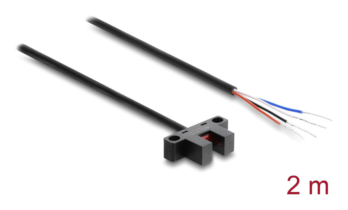 Delock Barrera Fotoeléctrica De Horquilla 5 Mm Tipo K Con 4 X Offenen Extremos De Cable Npn L D Conmutable 2 M