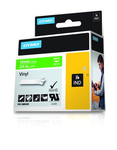 EAN 0071701059765 - DYMO 1805420 cinta para impresora de etiquetas Blanco sobre verde imagen 2
