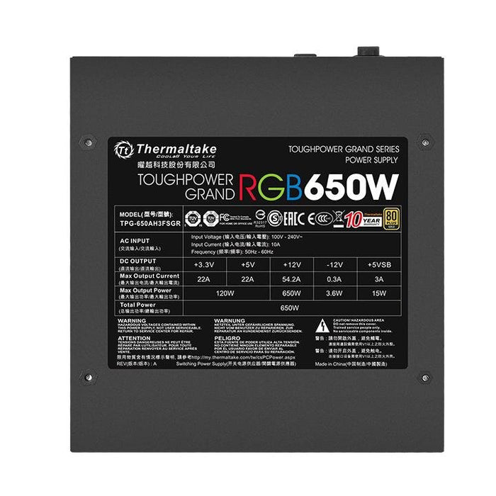EAN 0841163002551 - Thermaltake Toughpower Grand RGB 650W Gold (RGB Sync Edition) unidad de fuente de alimentación 24-pin ATX imagen 7