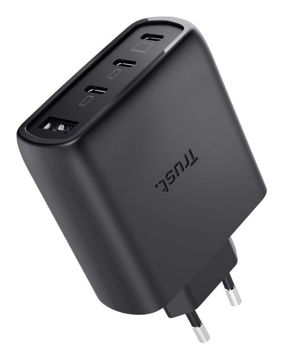 Cargador De Pared Gan Trust Maxo 65w 26067 3xusb Tipo-C 1xusb Incluye Cable Usb Tipo-C 65w