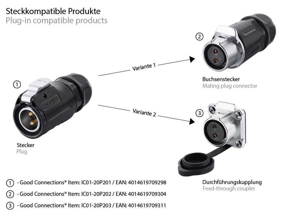 EAN 4014619709298 - Alcasa IC01-20P201 conector S1 - Power (2-pin) Negro imagen 3