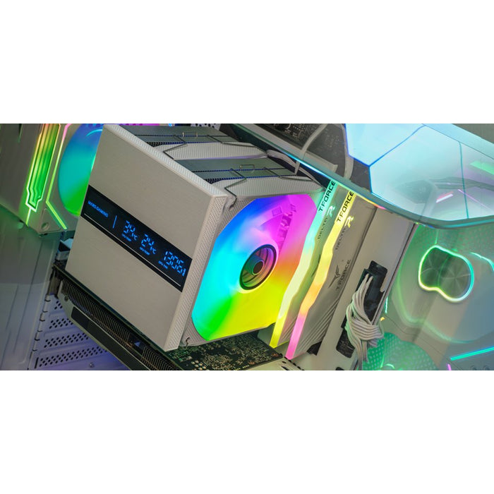 Refrigeración Cpu  A-Rgb Mcpu-Lcd Pro Blanco Mars Gaming Lcd / 120 Mm Argb / 6 Heatpipes / Tdp 300w / Intel & Amd