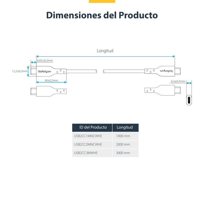 EAN 0065030911863 - StarTech.com USB2CC1MNCWHE cable USB USB C imagen 9
